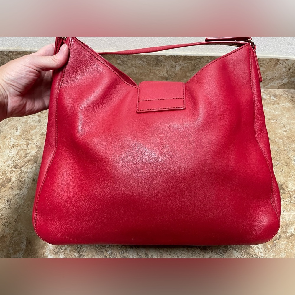 Kate Spade red leather Jamie Chrystie Street hobo shoulder bag - Picture 3 of 14